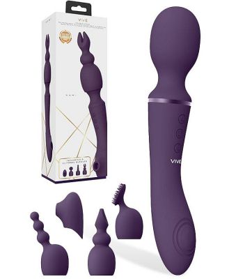 Shots Toys Nami 8.58 Dual Ended Massager Wand plus Interchangeable Clitoral Sleeves
